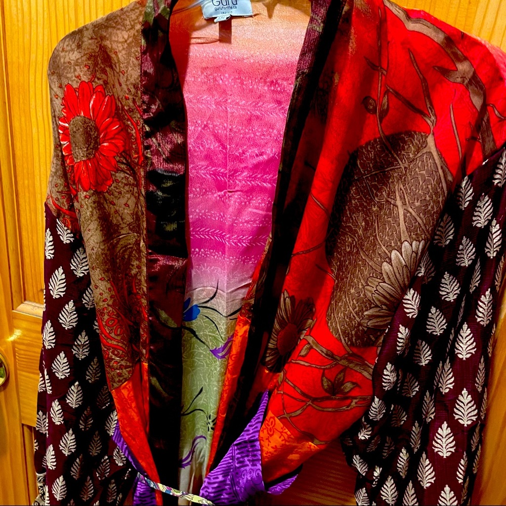 HILLSIDE KIMONO MIXED PRINT - UPCYCLED SARIS